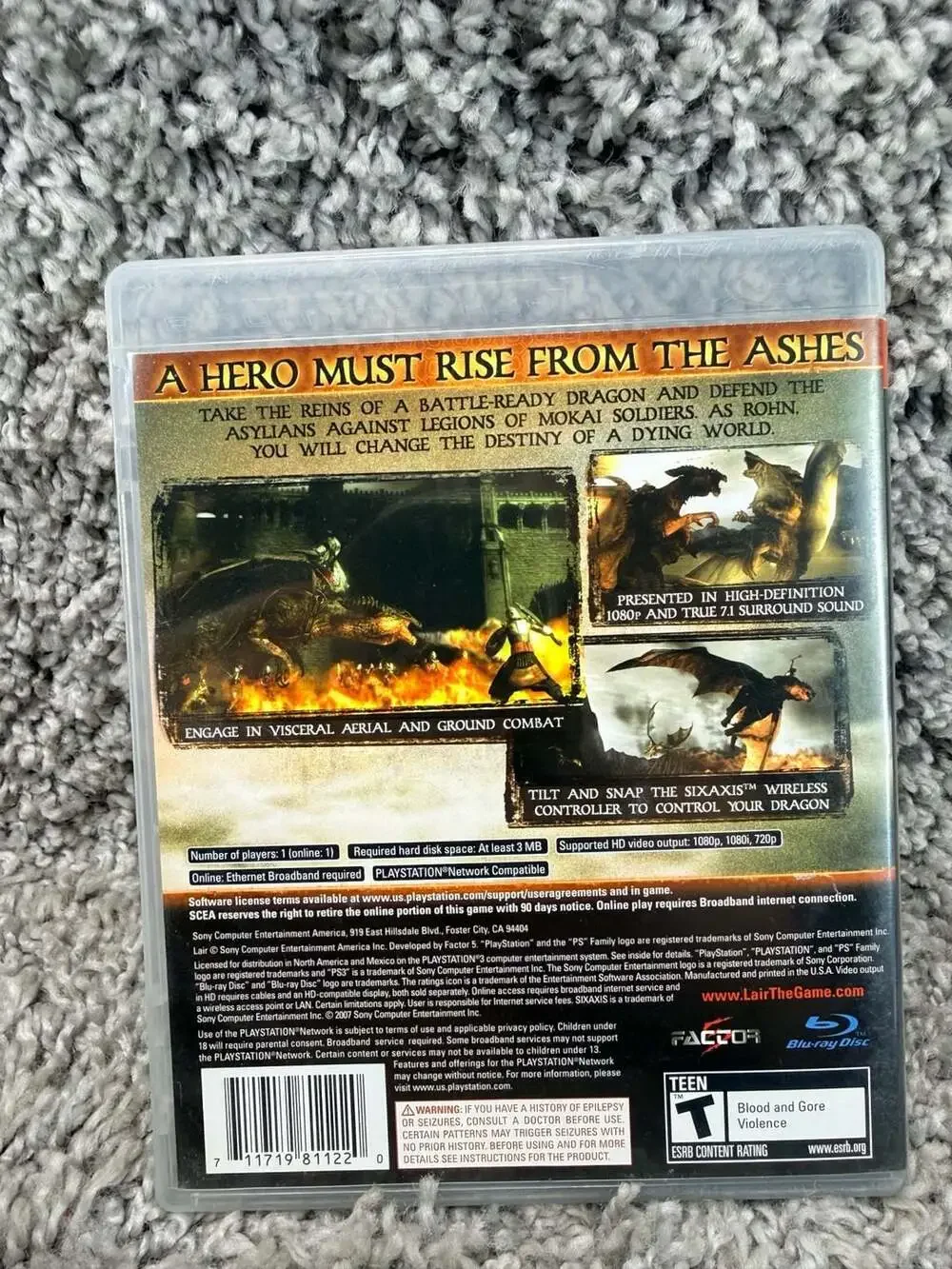 Lair (Sony PlayStation 3, 2007) CIB Complete in Box